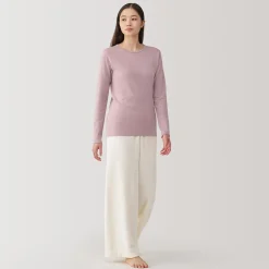 Hauts Et T‐Shirts|Sous‐Vêtements^Muji T‐shirt manches longues col rond en coton et laine chauds pour femme