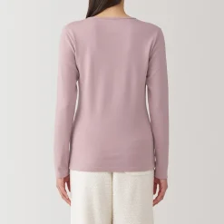 Hauts Et T‐Shirts|Sous‐Vêtements^Muji T‐shirt manches longues col rond en coton et laine chauds pour femme