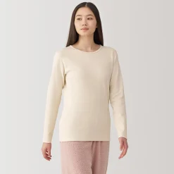 Hauts Et T‐Shirts|Sous‐Vêtements^Muji T‐shirt manches longues col rond en coton et laine chauds pour femme