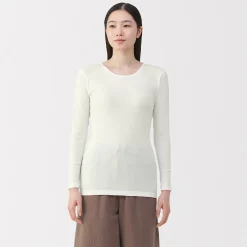 Hauts Et T‐Shirts|Sous‐Vêtements^Muji T‐shirt manches longues col rond en coton chaud pour femme