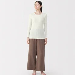 Hauts Et T‐Shirts|Sous‐Vêtements^Muji T‐shirt manches longues col rond en coton chaud pour femme