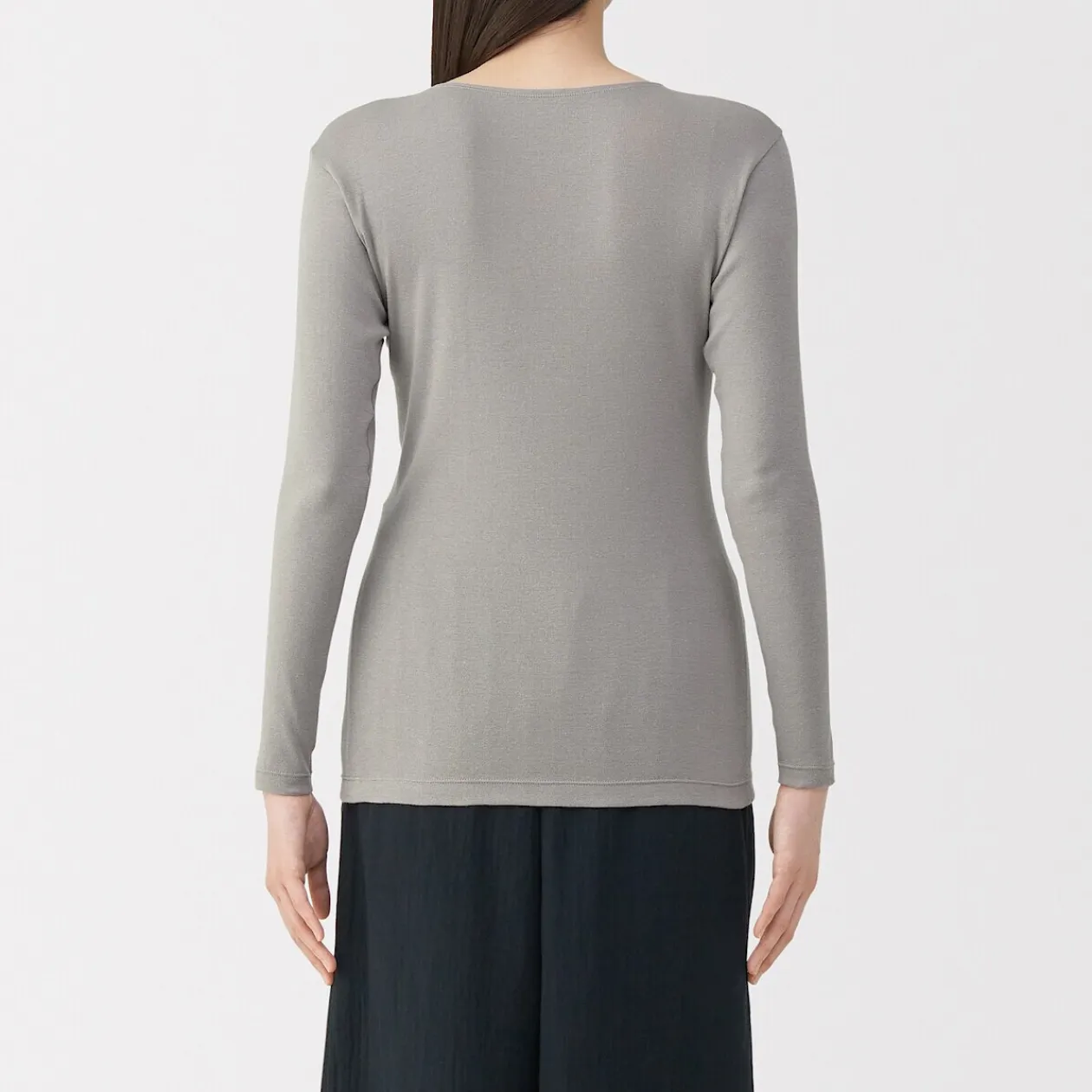 Hauts Et T‐Shirts|Sous‐Vêtements^Muji T‐shirt manches longues col rond en coton chaud pour femme