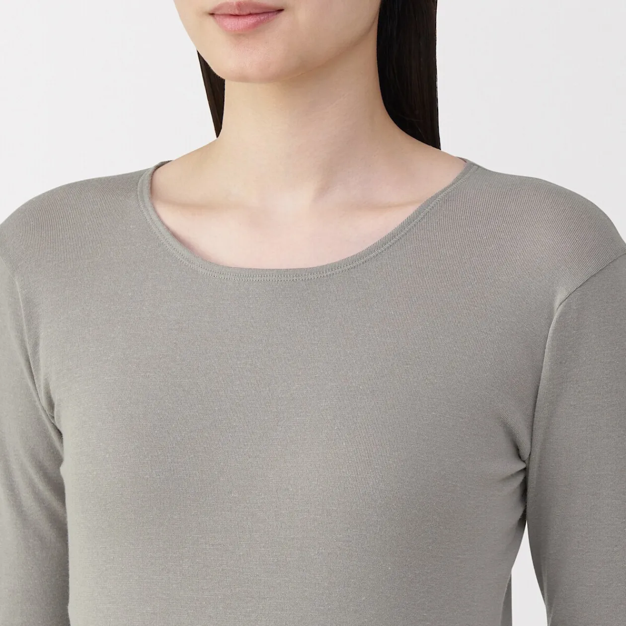 Hauts Et T‐Shirts|Sous‐Vêtements^Muji T‐shirt manches longues col rond en coton chaud pour femme