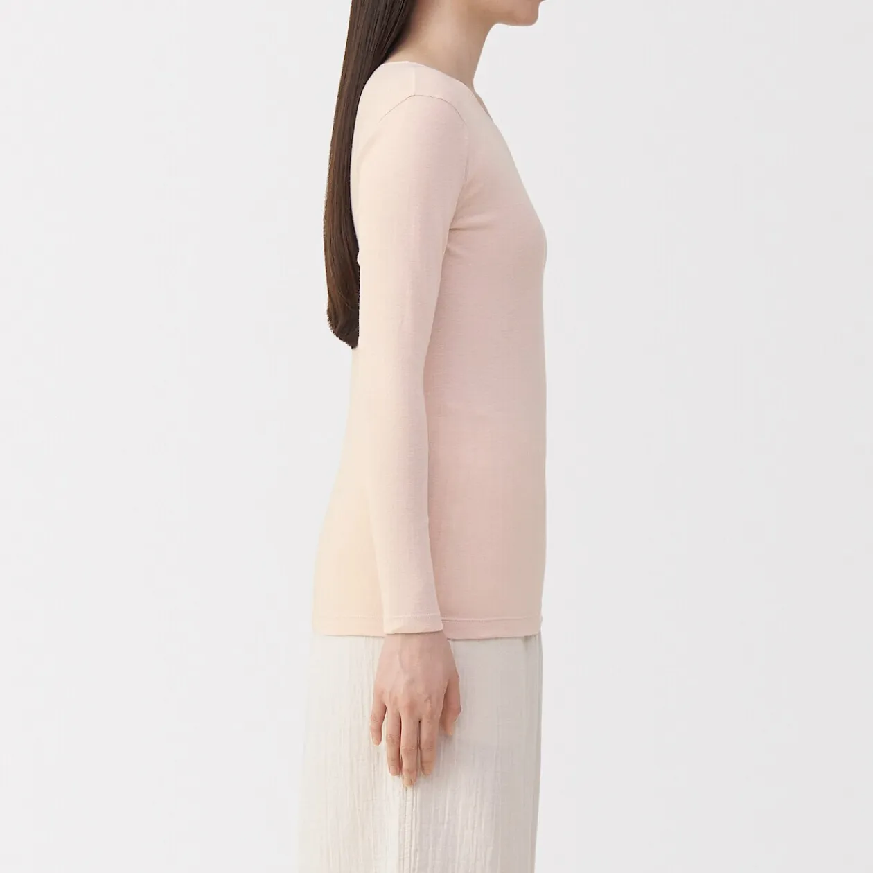 Hauts Et T‐Shirts|Sous‐Vêtements^Muji T‐shirt manches longues col rond en coton chaud pour femme