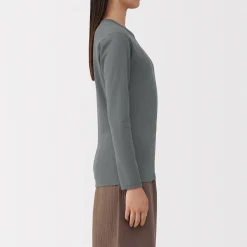 Hauts Et T‐Shirts|Sous‐Vêtements^Muji T‐shirt manches longues col rond en coton épais et chaud pour femme