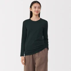 Hauts Et T‐Shirts|Sous‐Vêtements^Muji T‐shirt manches longues col rond en coton épais et chaud pour femme