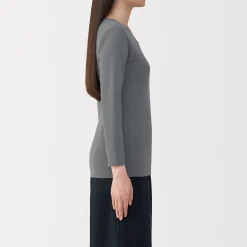 Hauts Et T‐Shirts|Sous‐Vêtements^Muji T‐shirt manches longues col U en coton épais et chaud pour femme