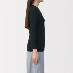 Hauts Et T‐Shirts|Sous‐Vêtements^Muji T‐shirt manches longues col U en coton épais et chaud pour femme