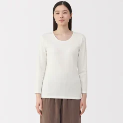 Hauts Et T‐Shirts|Sous‐Vêtements^Muji T‐shirt manches longues col U en coton épais et chaud pour femme