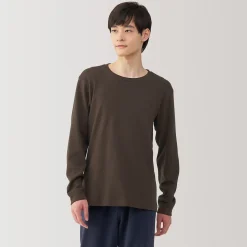 Hauts Et T‐Shirts|Sous‐Vêtements^Muji T‐shirt manches longues col rond en coton et laine chauds pour homme