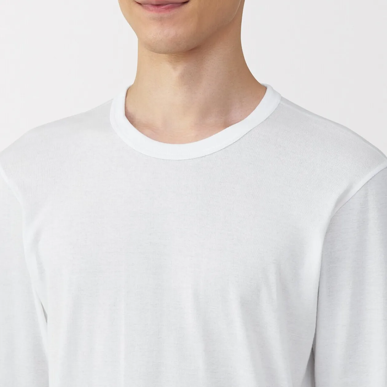Hauts Et T‐Shirts|Sous‐Vêtements^Muji T‐shirt manches longues col crew en coton chaud pour homme