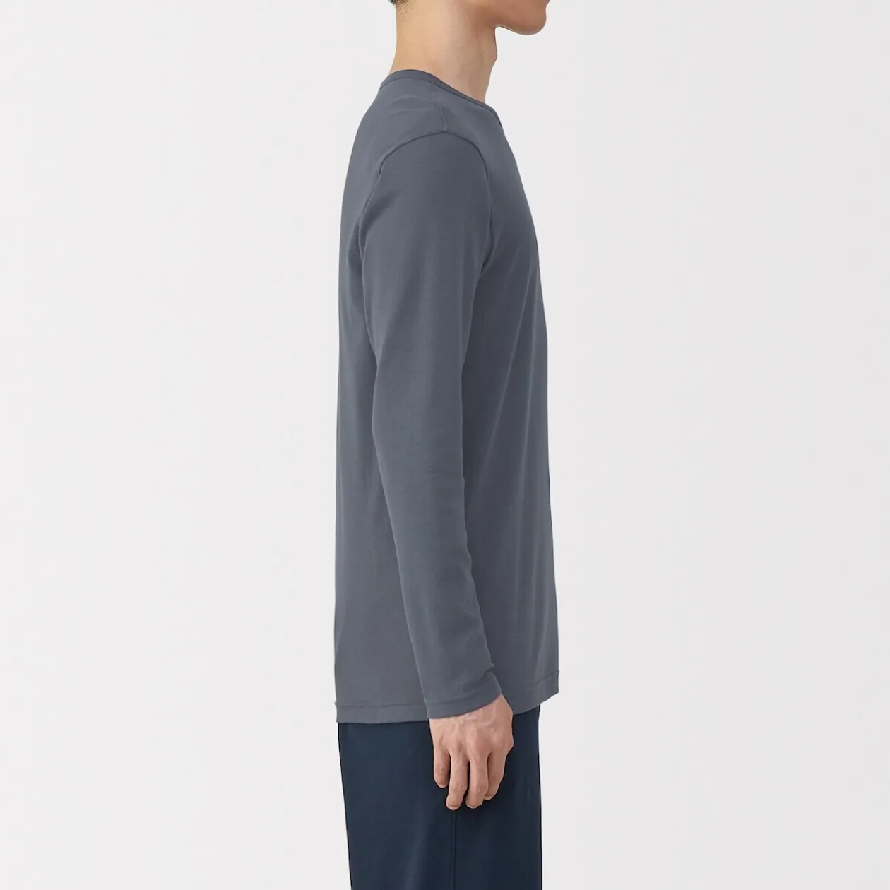 Hauts Et T‐Shirts|Sous‐Vêtements^Muji T‐shirt manches longues col crew en coton chaud pour homme