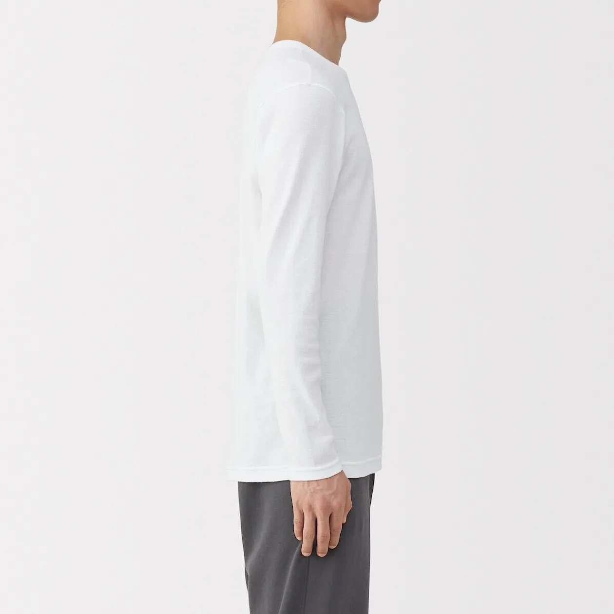 Hauts Et T‐Shirts|Sous‐Vêtements^Muji T‐shirt manches longues col crew en coton chaud pour homme