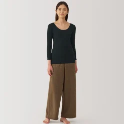 Hauts Et T‐Shirts|Sous‐Vêtements^Muji T‐shirt manches longues col U en coton chaud pour femme