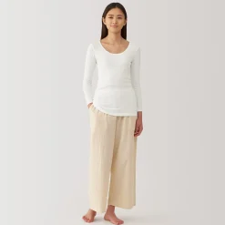 Hauts Et T‐Shirts|Sous‐Vêtements^Muji T‐shirt manches longues col U en coton chaud pour femme