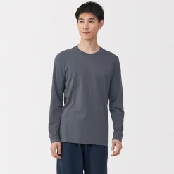 Hauts Et T‐Shirts|Sous‐Vêtements^Muji T‐shirt manches longues col U en coton épais et chaud pour homme