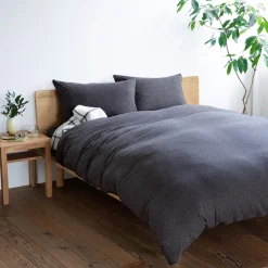 Lits^Muji Tête de lit plateforme double en chêne
