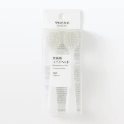 Soin Bucco‐Dentaires|Accessoires De Voyage^Muji Têtes de brosse à dents de rechange ‐ Large, poils souples, lot de 2