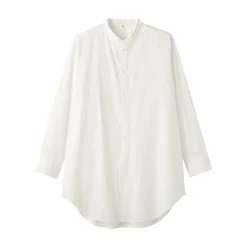 Robes Et Tuniques|Chemises^Muji Tunique à col montant en popeline de coton biologique pour femme