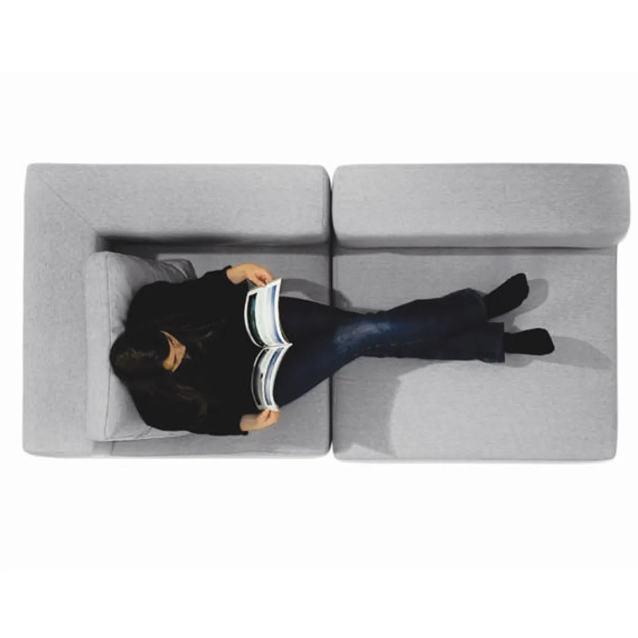 Canapés Et Repose-Pieds^Muji Unité d'angle de canapé modulable ‐ Gris (Dont Eco‐part. 6,50 €)