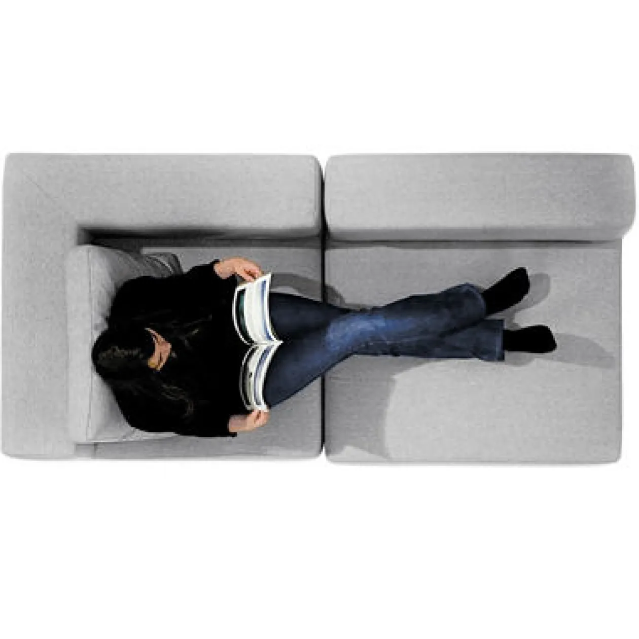 Canapés Et Repose-Pieds^Muji Unité d'angle de canapé modulable ‐ Gris (Dont Eco‐part. 6,50 €)