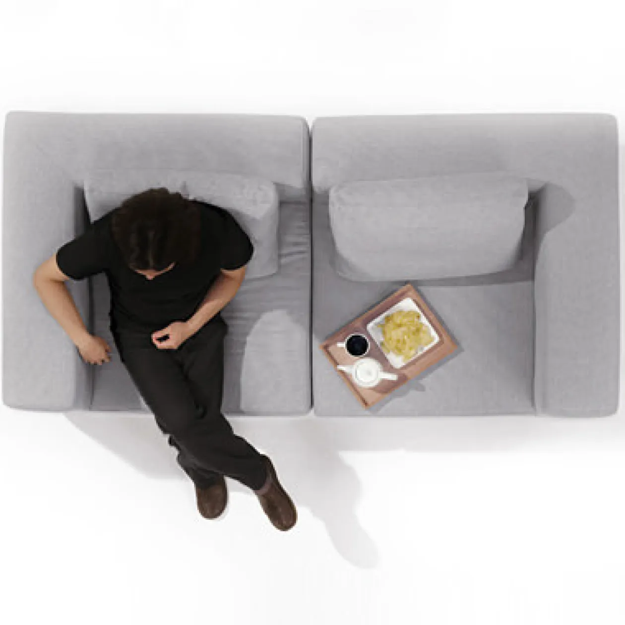 Canapés Et Repose-Pieds^Muji Unité d'angle de canapé modulable ‐ Gris (Dont Eco‐part. 6,50 €)