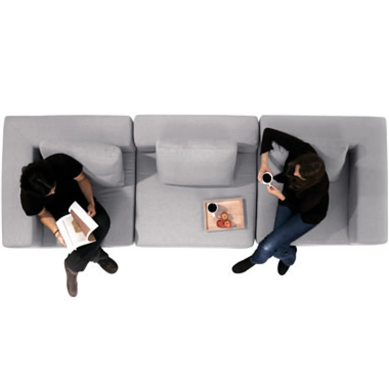 Canapés Et Repose-Pieds^Muji Unité d'angle de canapé modulable ‐ Gris (Dont Eco‐part. 6,50 €)