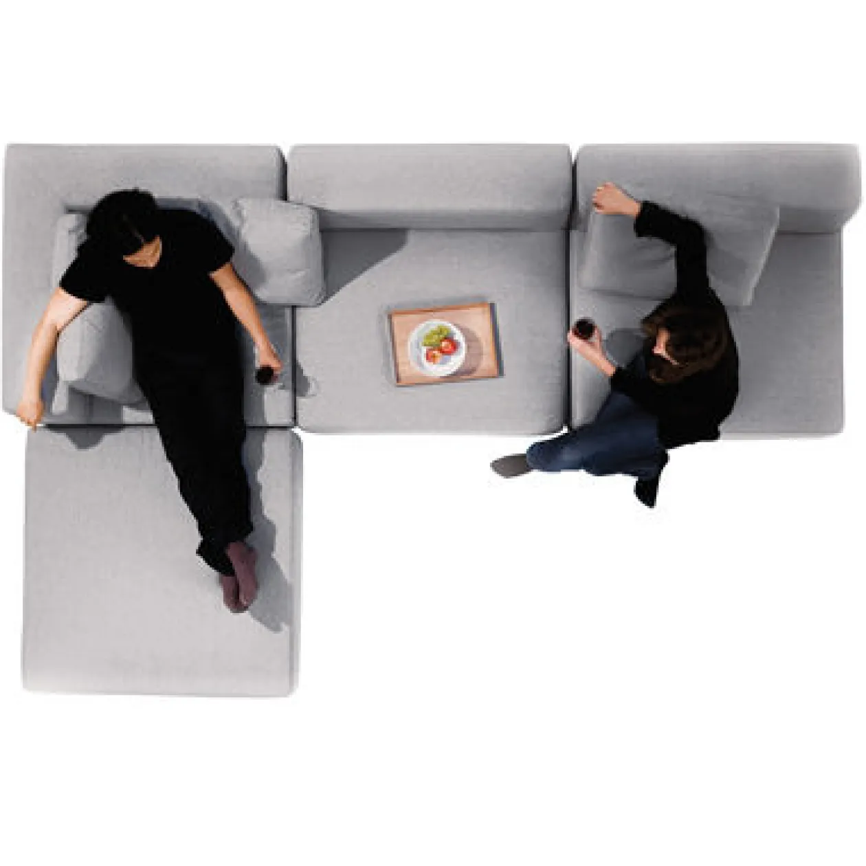 Canapés Et Repose-Pieds^Muji Unité d'angle de canapé modulable ‐ Gris (Dont Eco‐part. 6,50 €)