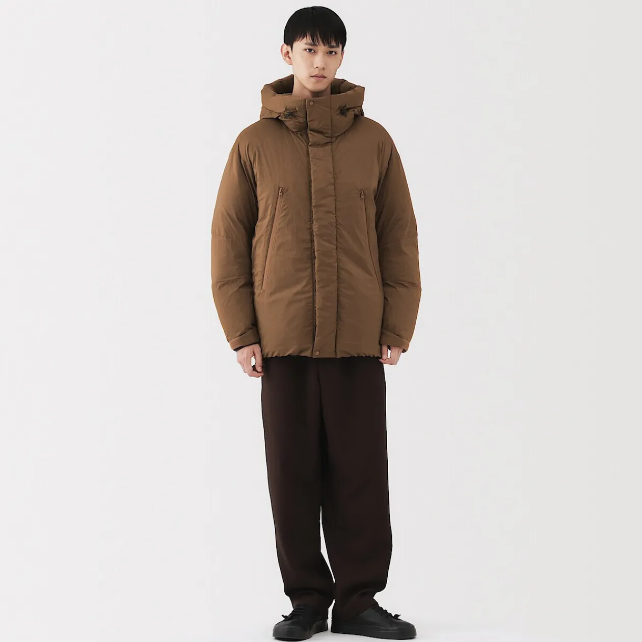 Vestes Et Manteaux^Muji Veste à capuche en duvet pour homme – Marron Moka