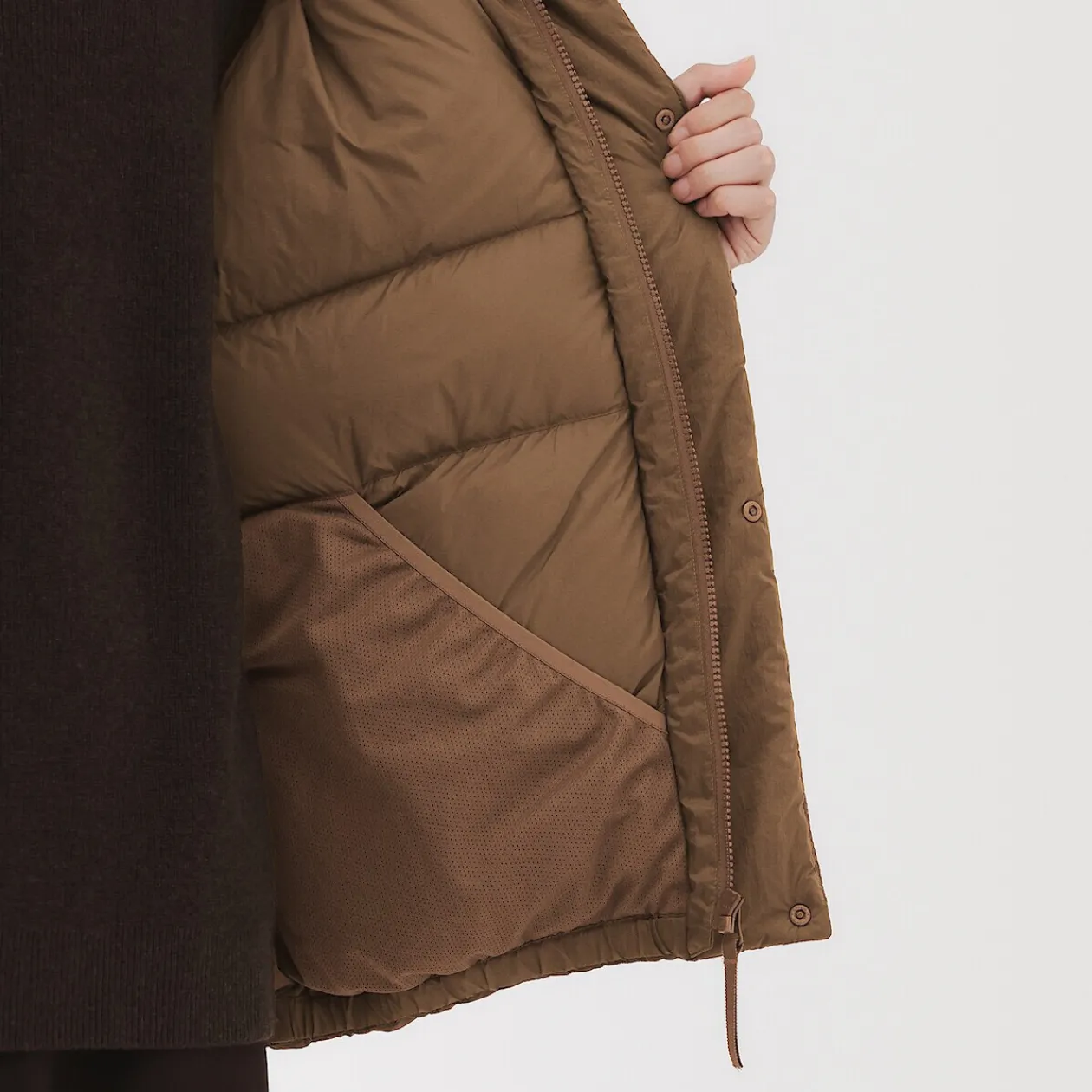 Vestes Et Manteaux^Muji Veste à capuche en duvet pour homme – Marron Moka
