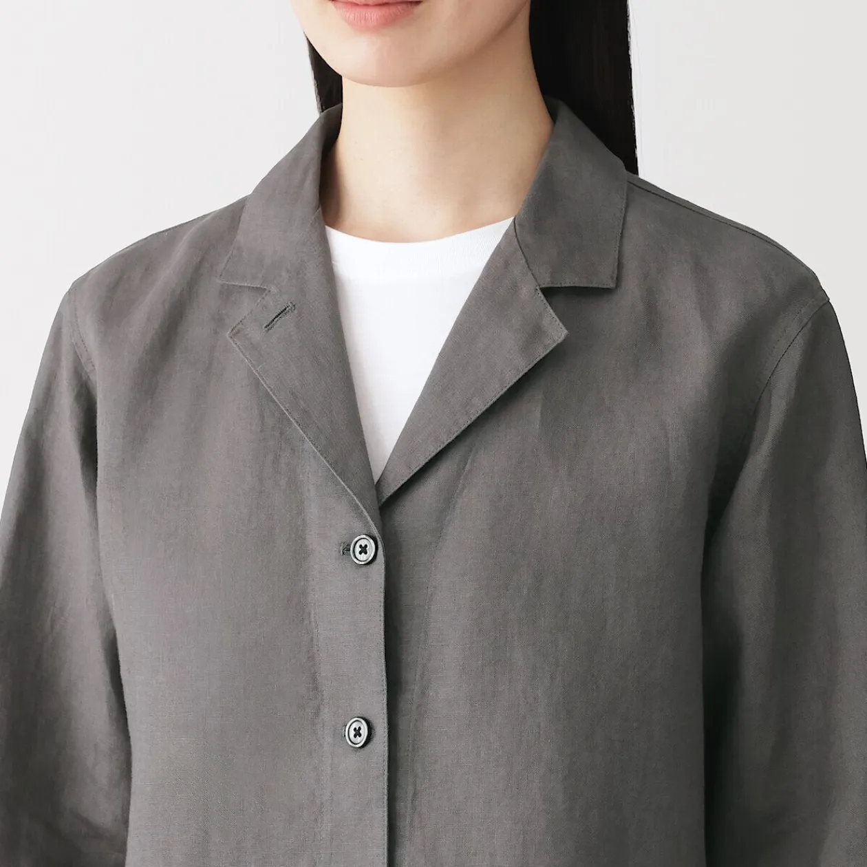 Vestes Et Manteaux^Muji Veste chemise en lin lavé pour femme