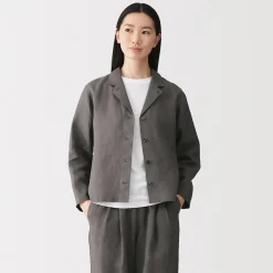 Vestes Et Manteaux^Muji Veste chemise en lin lavé pour femme