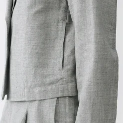 Vestes Et Manteaux^Muji Veste courte à chevrons en mélange de lin pour femme Gris