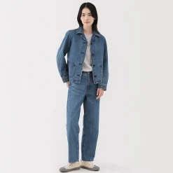 Vestes Et Manteaux^Muji Veste de travail en denim mélangé kapok pour femme