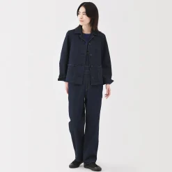 Vestes Et Manteaux^Muji Veste de travail en denim mélangé kapok pour femme