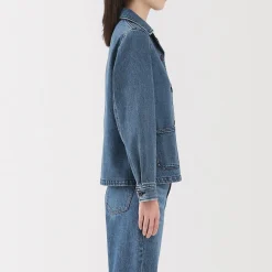 Vestes Et Manteaux^Muji Veste de travail en denim mélangé kapok pour femme