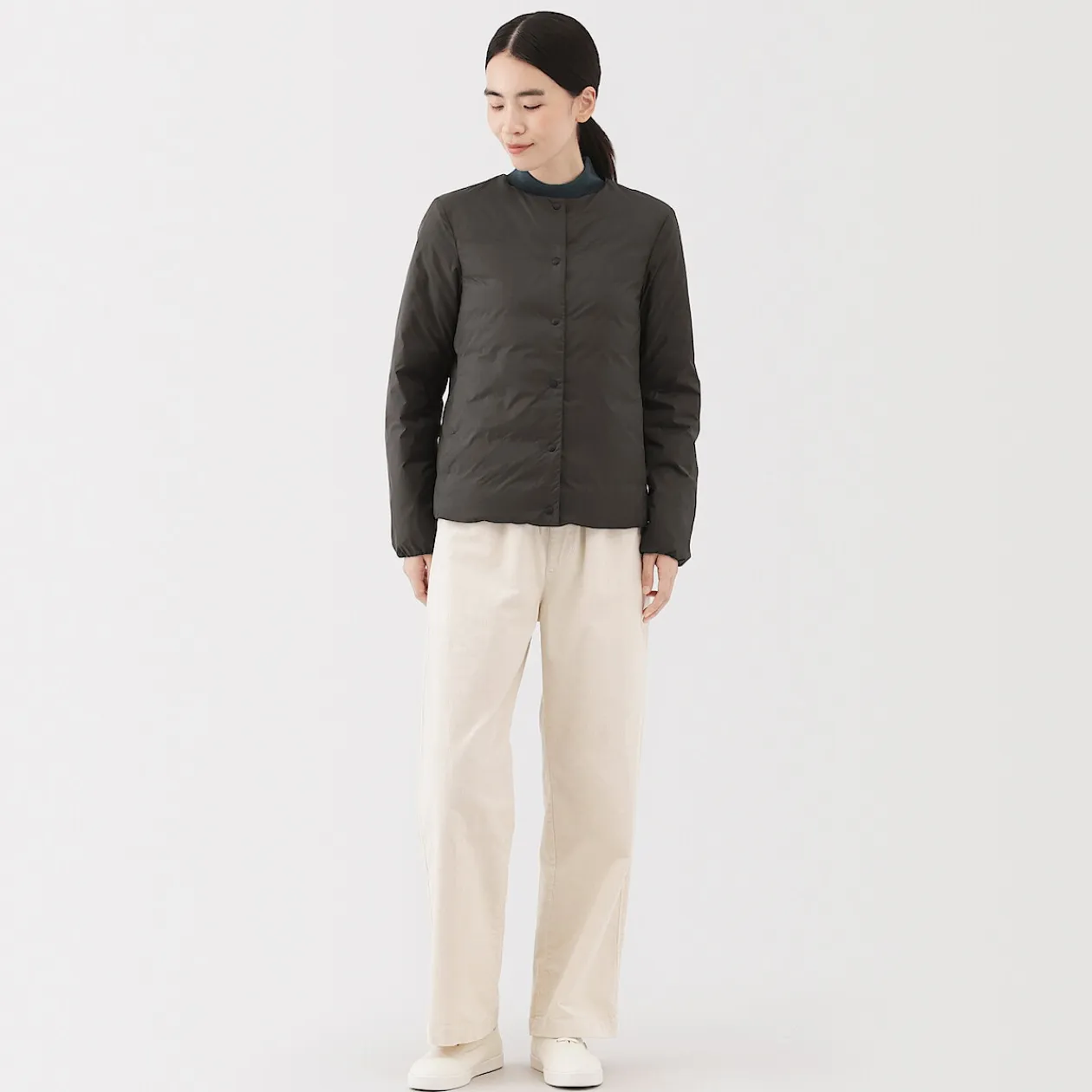 Vestes Et Manteaux^Muji Veste légère pliable en nylon recyclé sans col pour femme