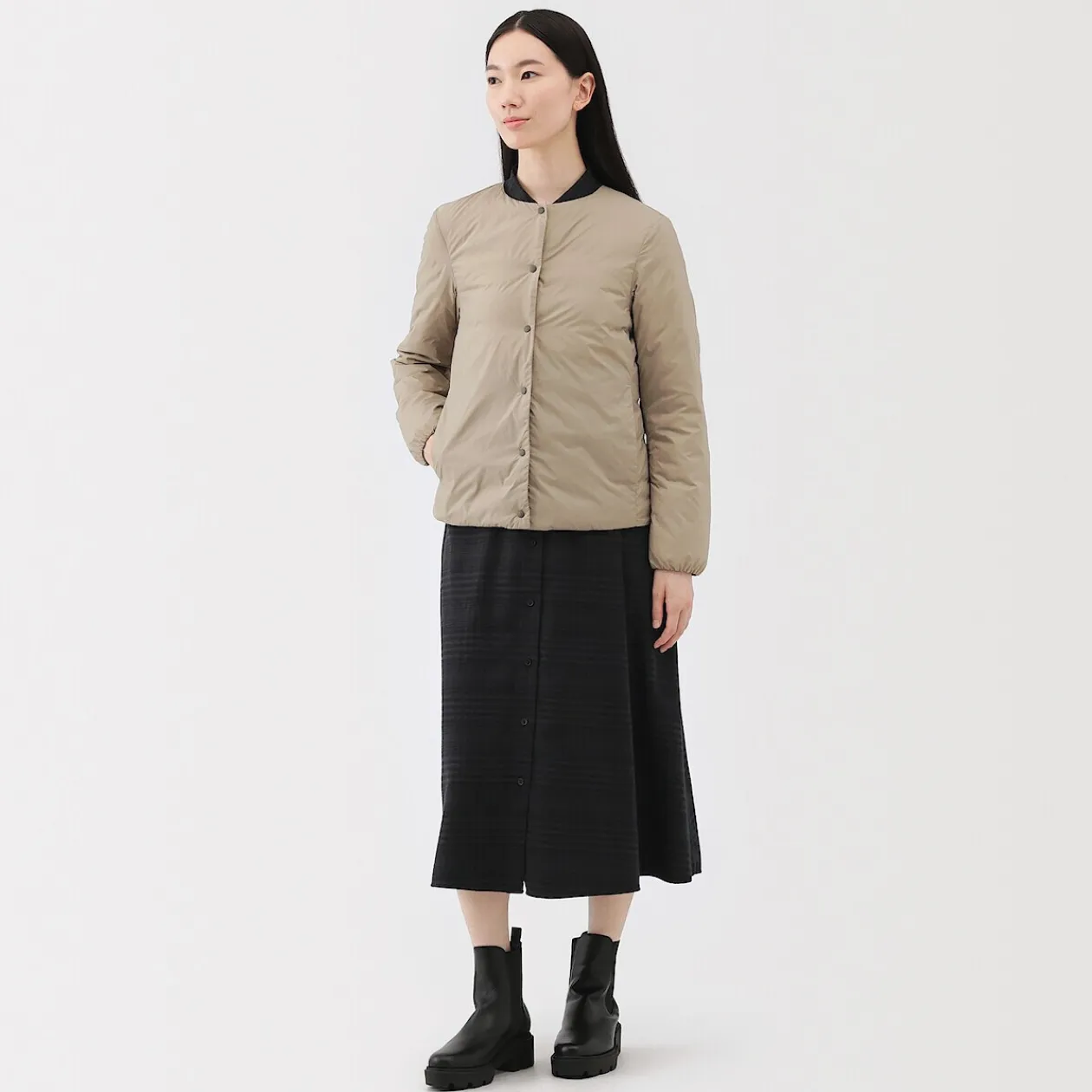 Vestes Et Manteaux^Muji Veste légère pliable en nylon recyclé sans col pour femme