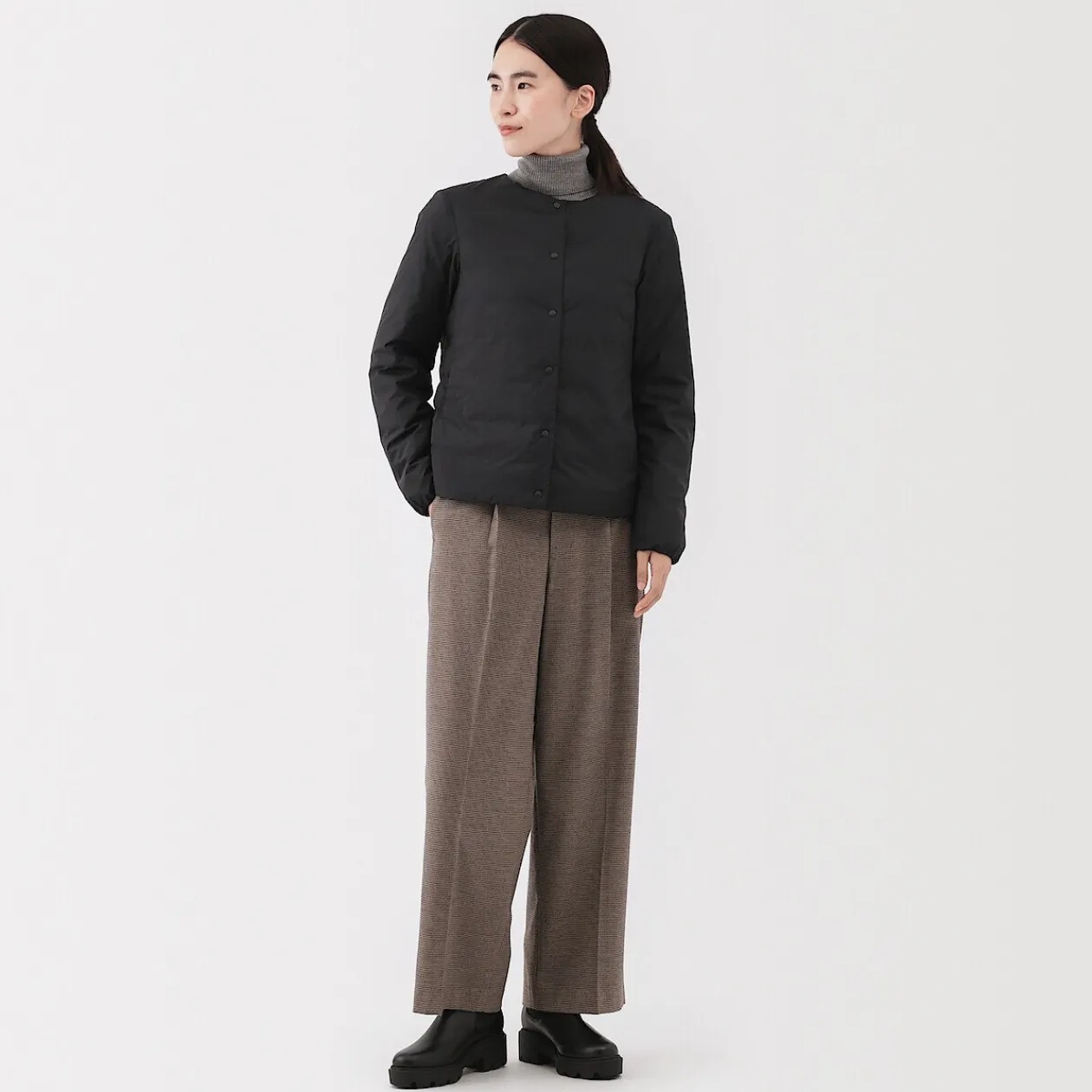 Vestes Et Manteaux^Muji Veste légère pliable en nylon recyclé sans col pour femme